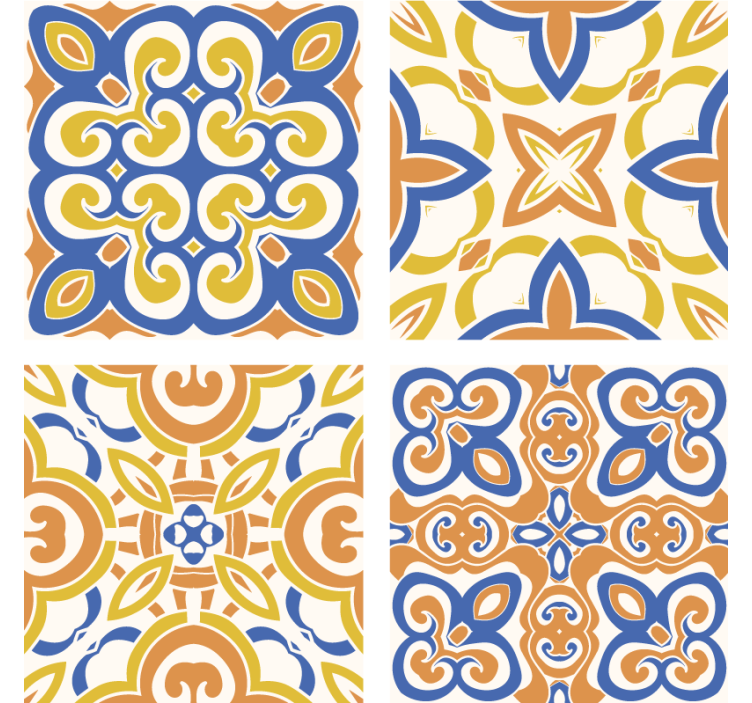 Papier peint carrelage piastres siciliennes - TenStickers
