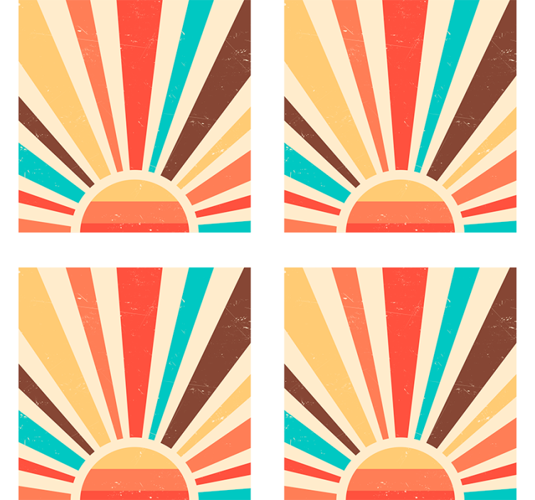 Papier peint vintage coucher de soleil abstrait vintage - TenStickers
