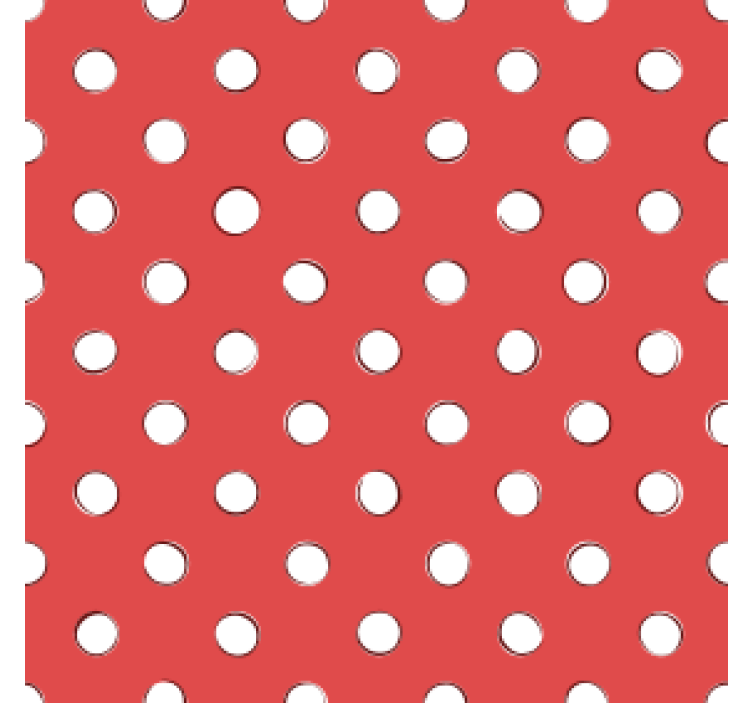 Papier peint vintage pois rétro blancs fond rouge - TenStickers