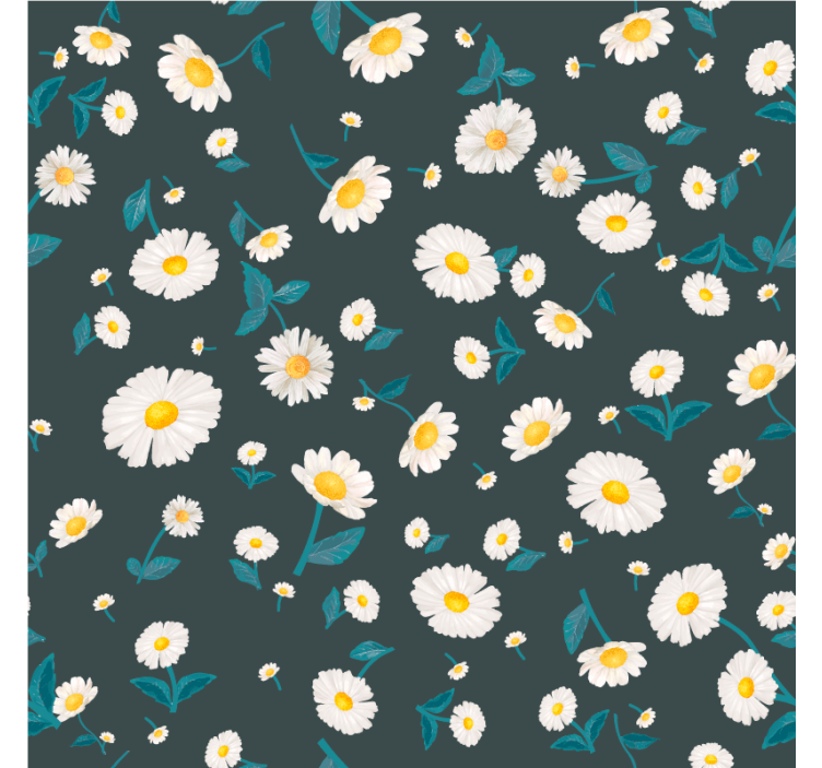 Papier peint floral motif de fleurs de marguerite - TenStickers