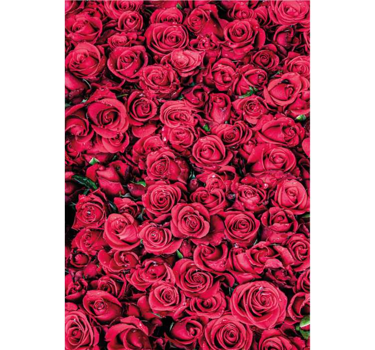 Papier peint floral fleurs rouges sur fond texturé - TenStickers
