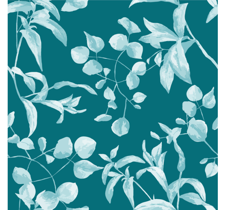 Papier peint floral design aquarelle bleue - TenStickers