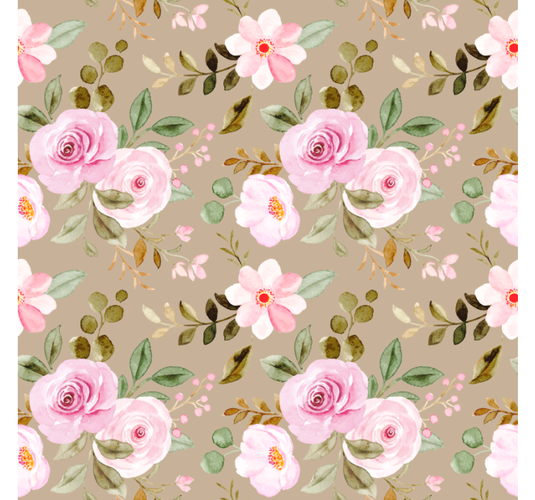 Papier peint floral roses beige vintage texture - TenStickers