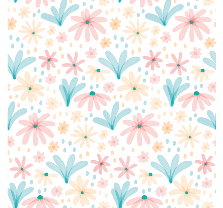 Papier peint floral motif fleurs pastel - TenStickers