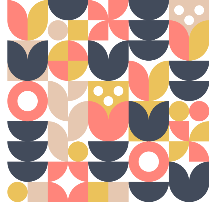 Papier peint scandinave motifs géométriques - TenStickers