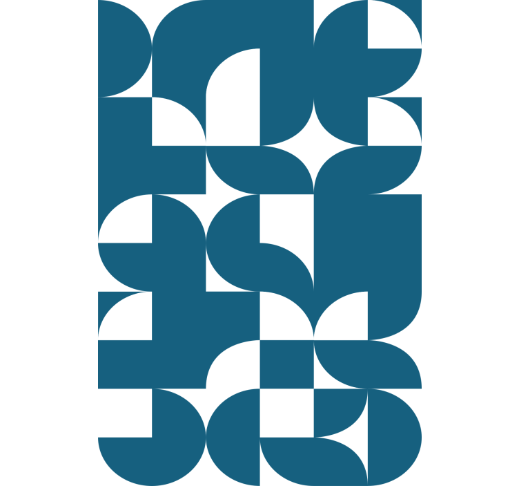 Papier peint géométrique motif artistique cercle bleu - TenStickers