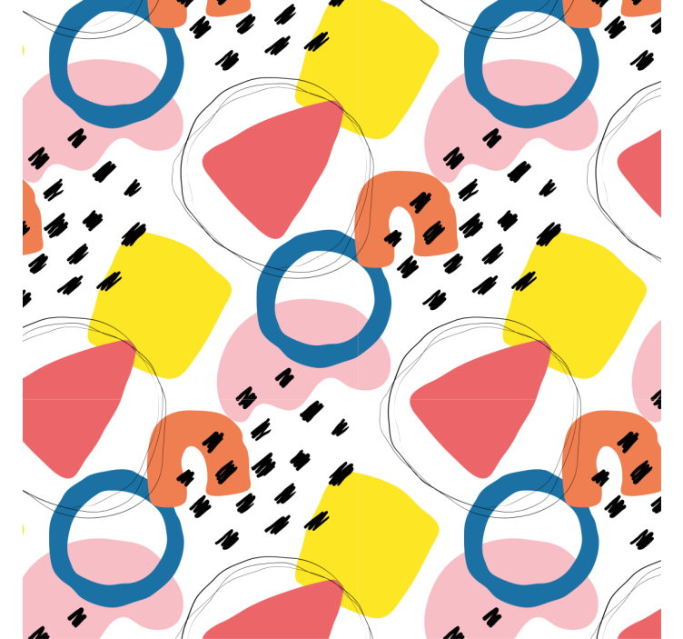 Papier peint vintage motif géométrique artistique - TenStickers