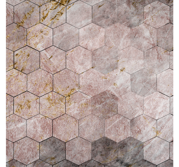 Papier peint vintage motif hexagonal effet ombre - TenStickers
