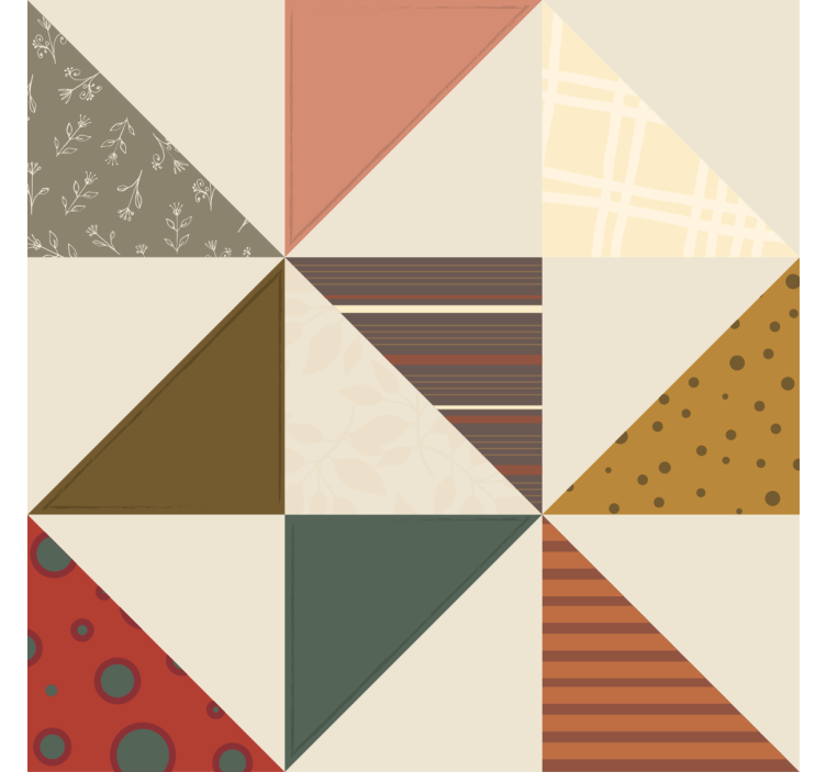 Papier peint vintage motif triangles géométriques - TenStickers