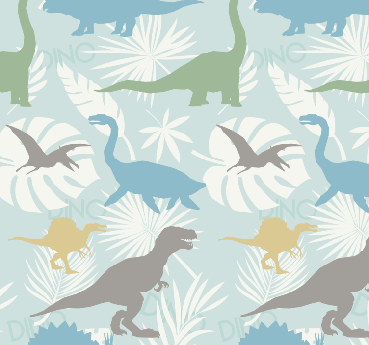 Papier peint dinosaures motif pastel - TenStickers