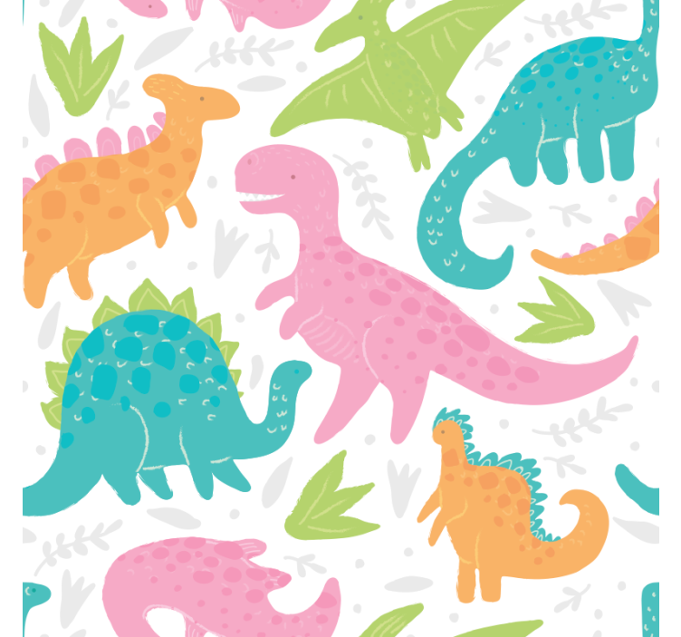 Papier peint dinosaures aux couleurs pastel - TenStickers
