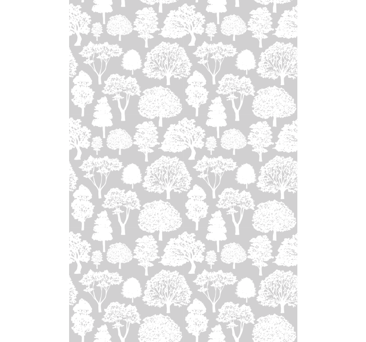 Papier peint arbre blanc et gris - TenStickers