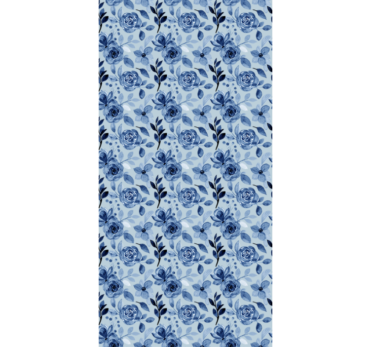 Papier peint bureau bleu vintage sur bleu - TenStickers