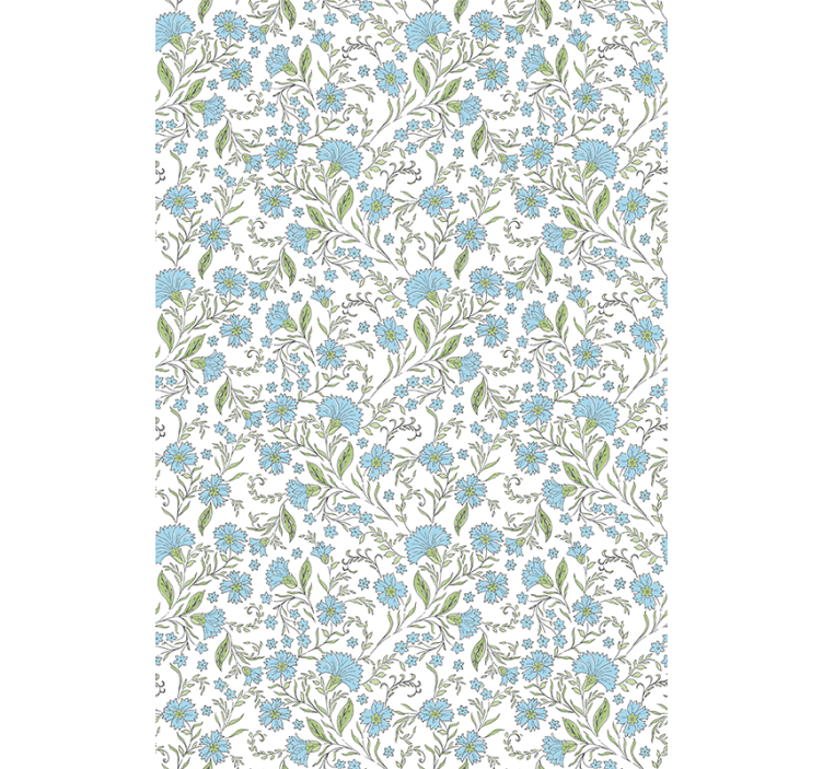 Papier peint bureau fleur sur fond blanc - TenStickers