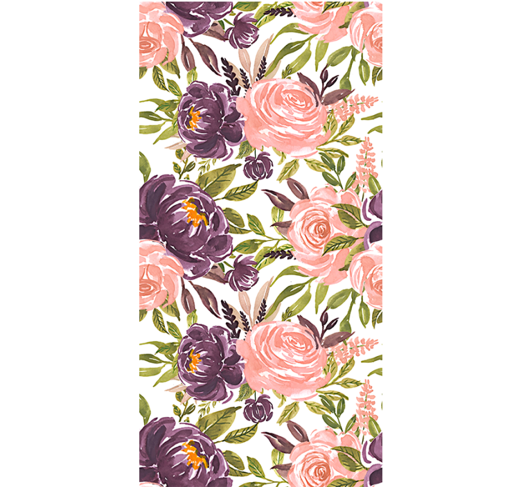 Papier peint salon fleurs aquarelle charmantes - TenStickers