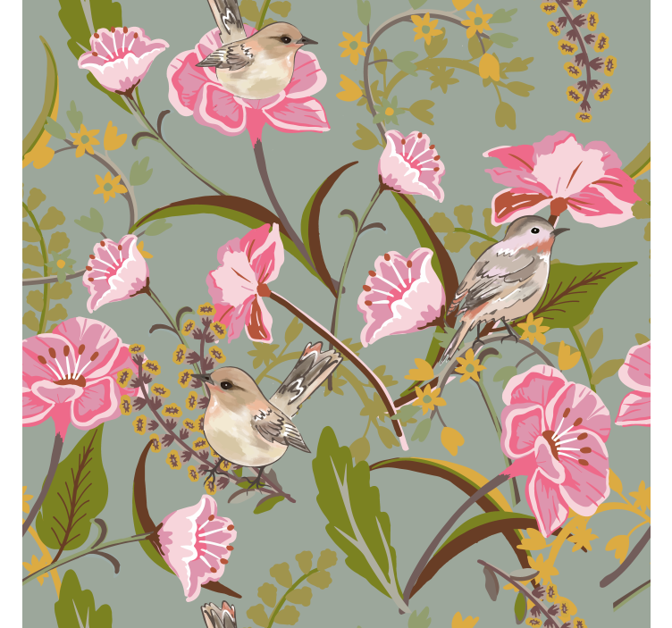 Papier peint cuisine fleurs - TenStickers