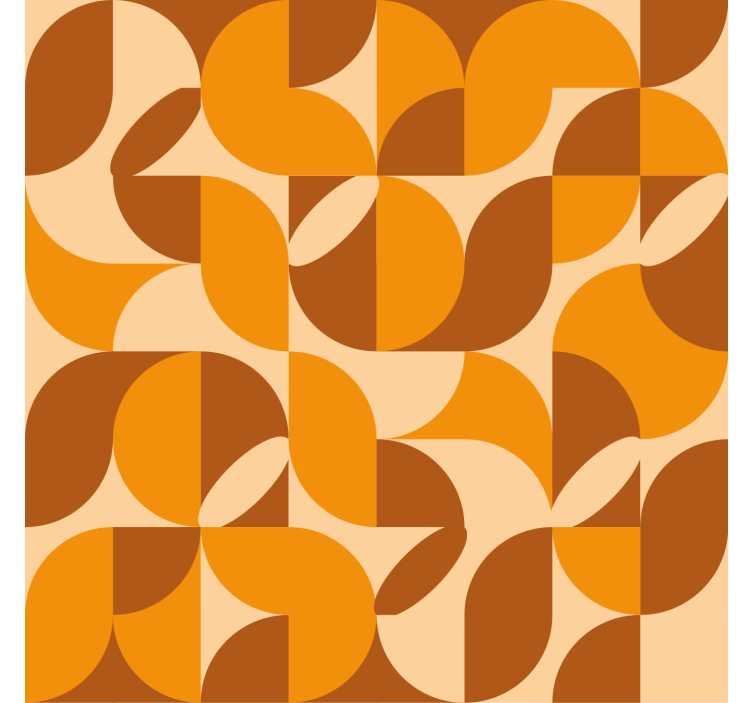 Papier peint moderne motifs rétro orange - TenStickers