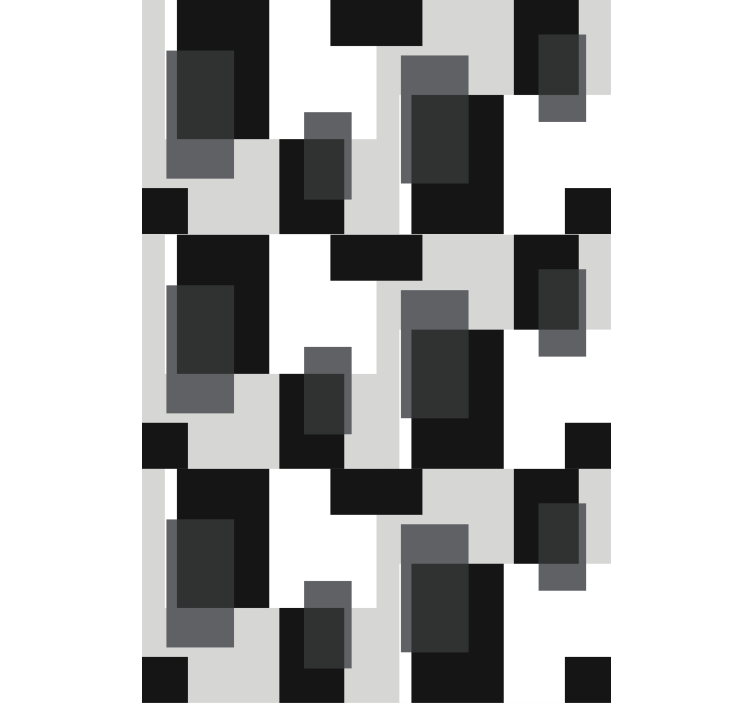 Papier peint moderne blocs de couleurs noir et blanc - TenStickers