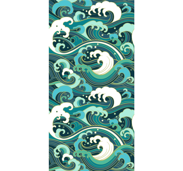 Papier peint moderne vague japonaise - TenStickers