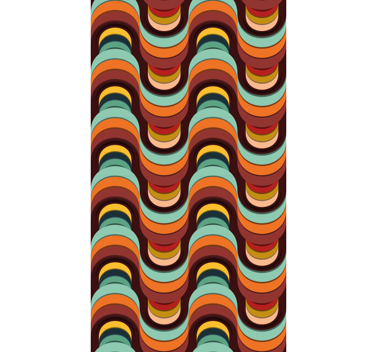 Papier peint moderne motif rétro coloré - TenStickers