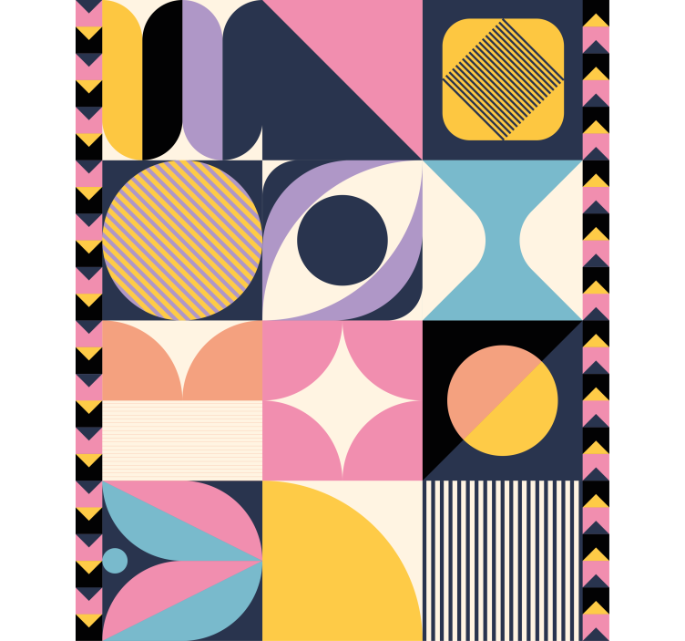 Papier peint moderne peinture géométrique multiforme - TenStickers
