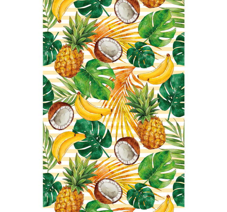Papier peint moderne motif tropical été peint à la main - TenStickers