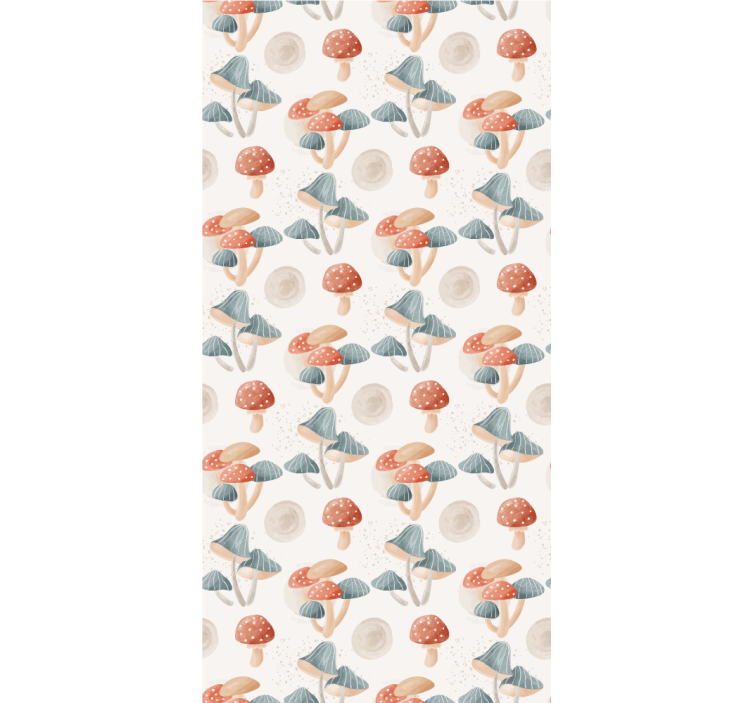 Papier peint moderne motif champignons aquarelle - TenStickers