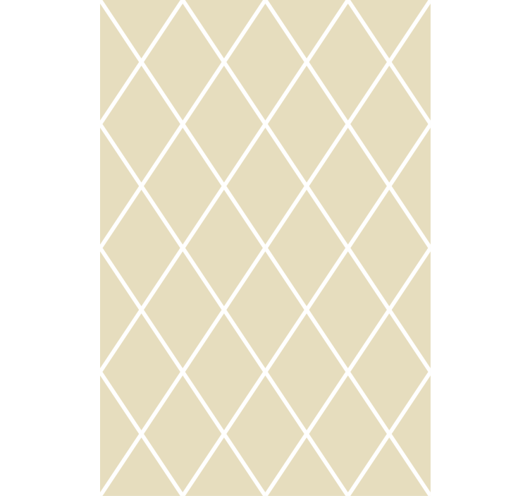 Papier peint moderne motif minimaliste losanges crème - TenStickers