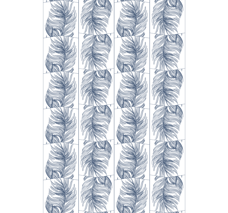 Papier peint moderne hampton bleu plumes - TenStickers