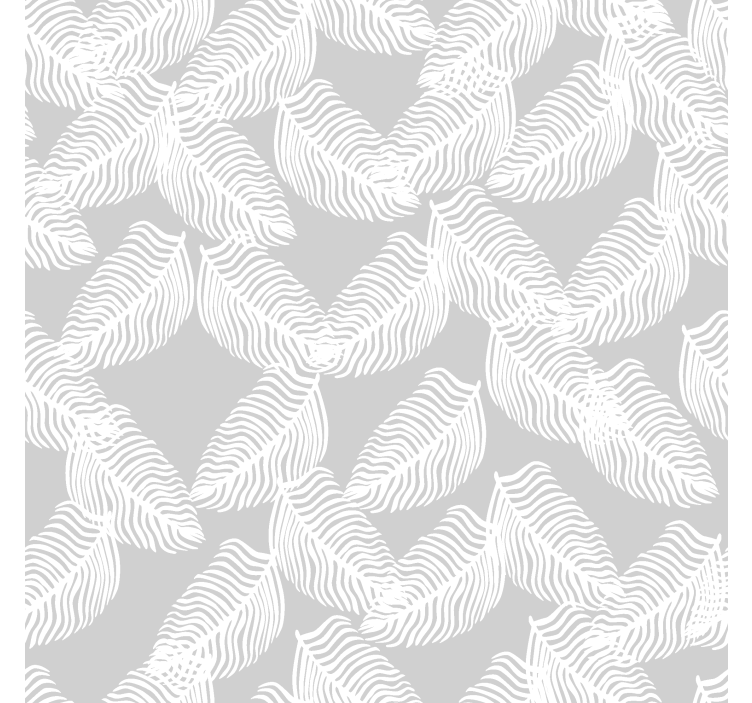Papier peint moderne floral minimaliste gris - TenStickers