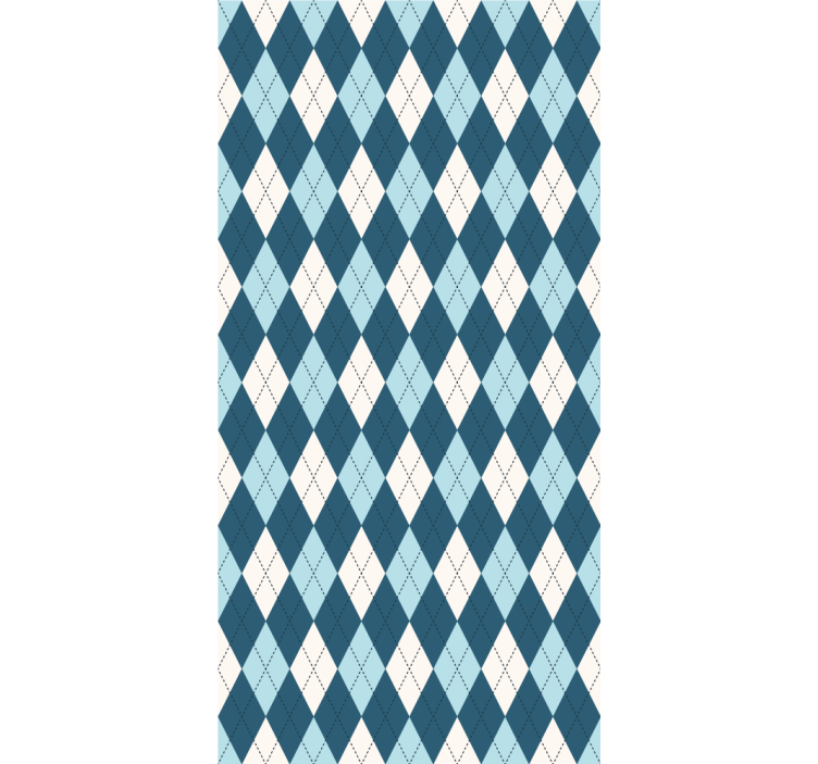 Papier peint moderne motif losanges bleus - TenStickers