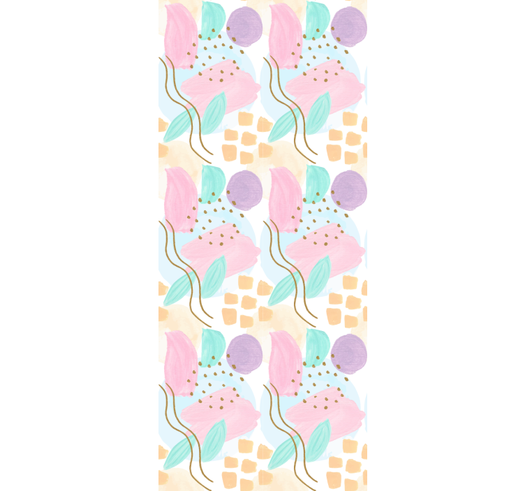 Papier peint moderne motifs floraux abstraits - TenStickers