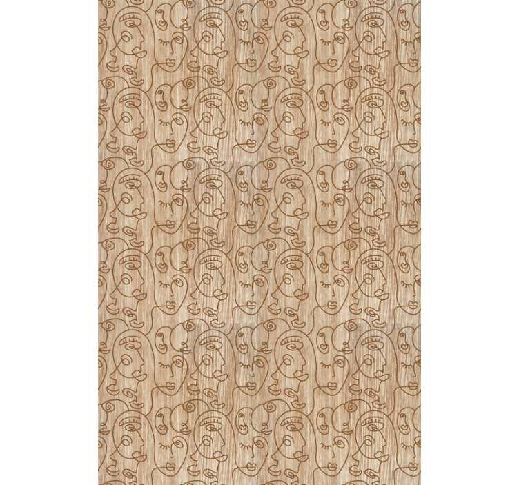 Papier peint moderne motifs de visages abstraits - TenStickers