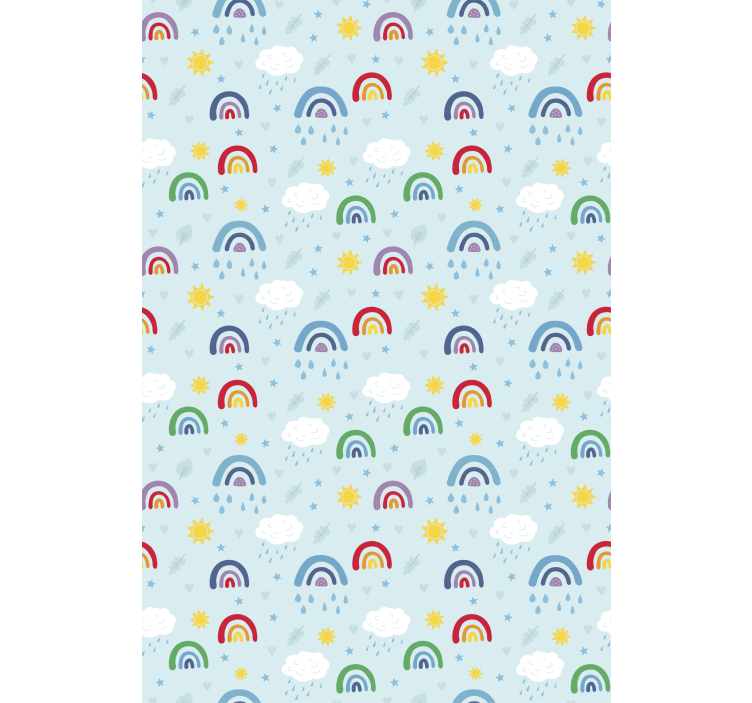 Papier peint chambre enfant arcs-en-ciel et nuages - TenStickers