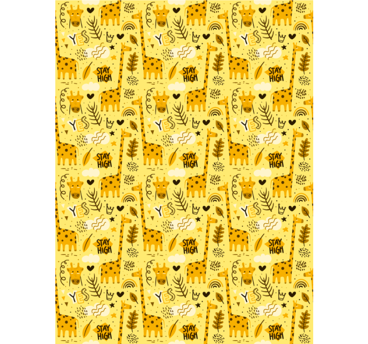 Papier peint chambre enfant motif savane jaune - TenStickers