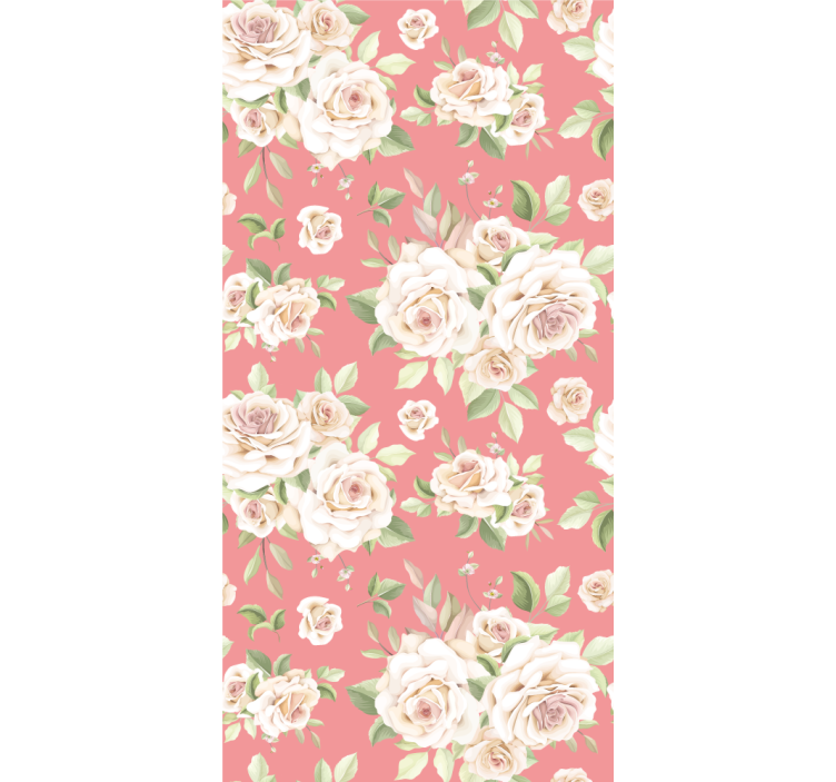 Papier peint salle à manger motif floral roses - TenStickers