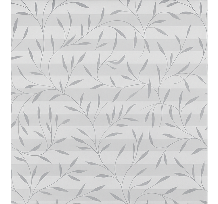 Papier peint salle de bain plantes blanches et grises - TenStickers
