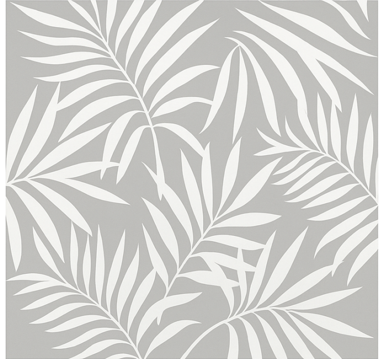 Papier peint salle de bain feuilles élégantes grises - TenStickers