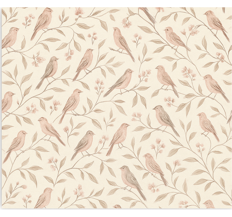Papier peint chambre ado sentier des oiseaux vintage - TenStickers