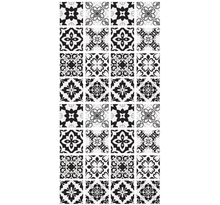 Papier peint cuisine carreaux noir et blanc - TenStickers