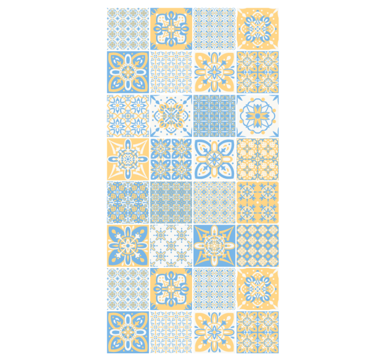 Papier peint cuisine carreaux portugais mélange - TenStickers