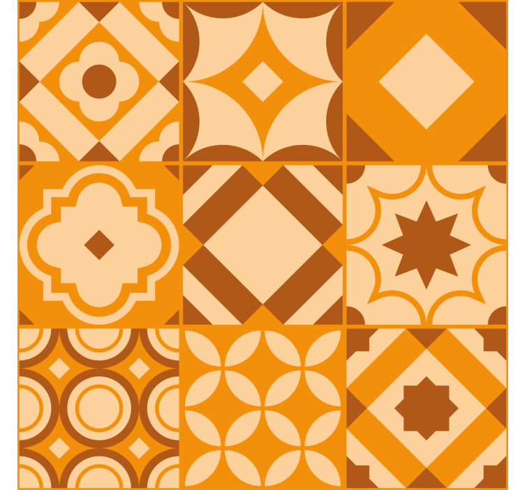 Papier peint cuisine carreaux rustiques - TenStickers