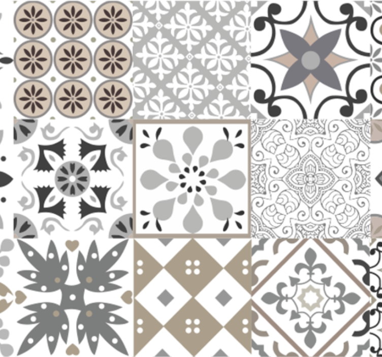 Papier peint cuisine mosaïque grise - TenStickers