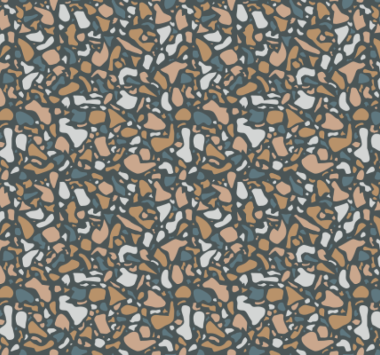 Papier peint cuisine terrazzo marron et bleu - TenStickers