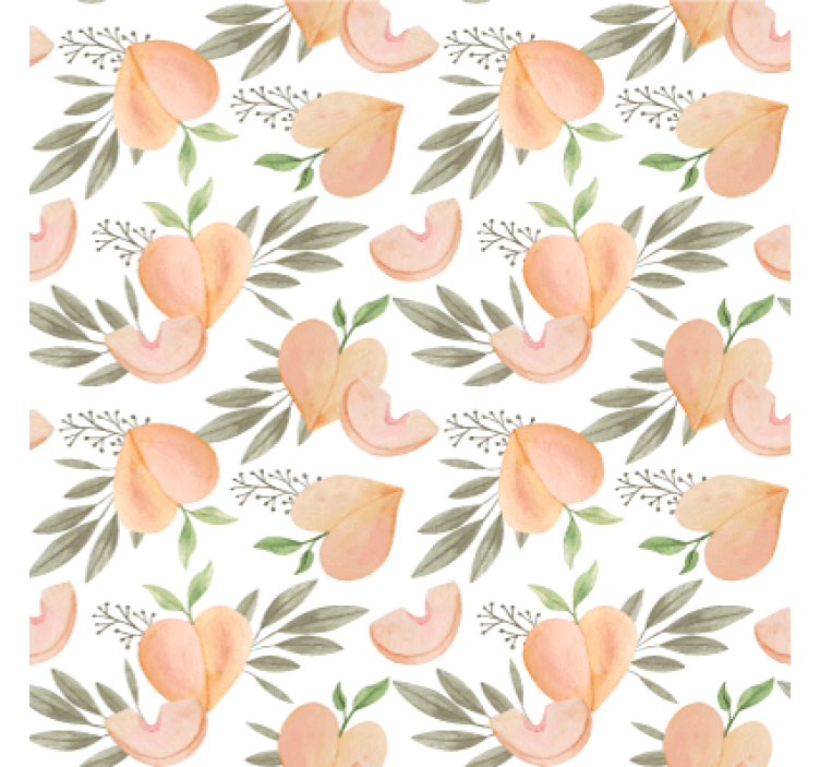 Papier peint cuisine arrangement floral pêche - TenStickers