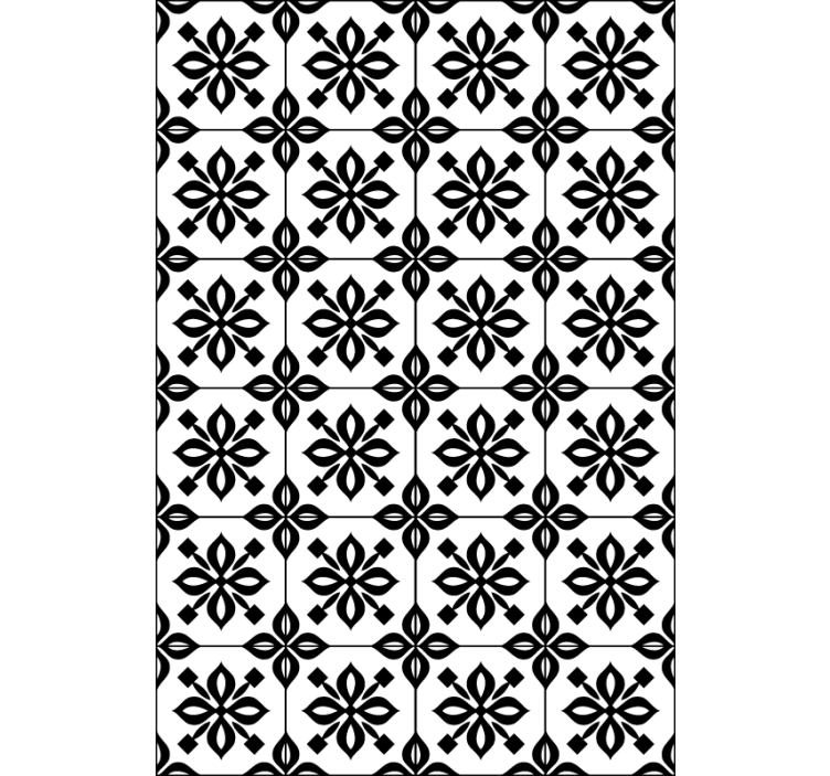 Papier peint salon mosaïque noir et blanc - TenStickers