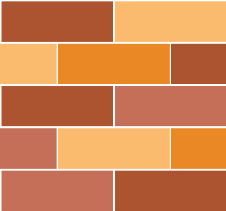 Papier peint salle de bain motif briques colorées - TenStickers