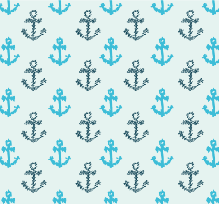 Papier peint salle de bain motif ancre - TenStickers