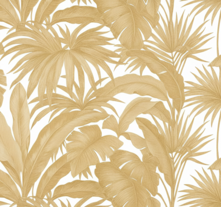 Papier peint salon palmier doré - TenStickers