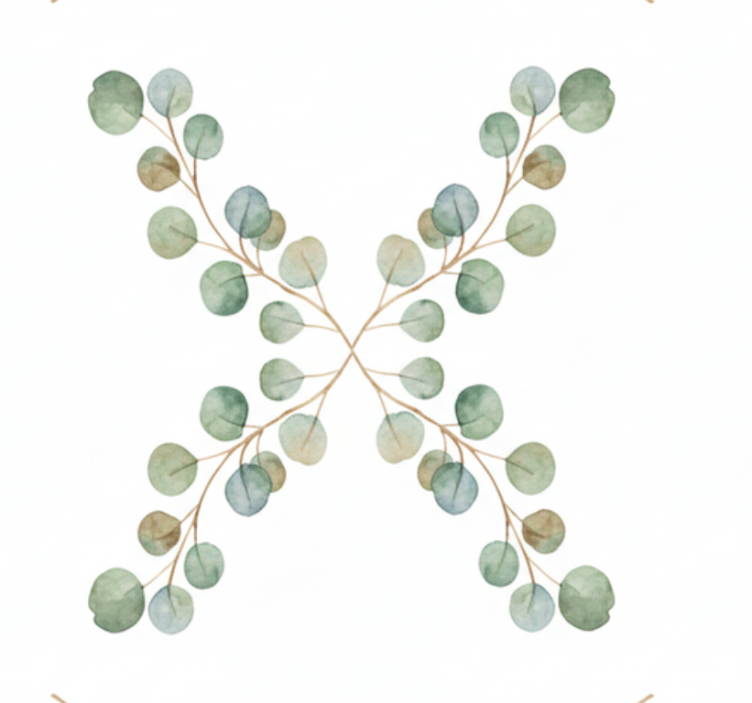 Papier peint salon brindille d'eucalyptus aquarelle - TenStickers